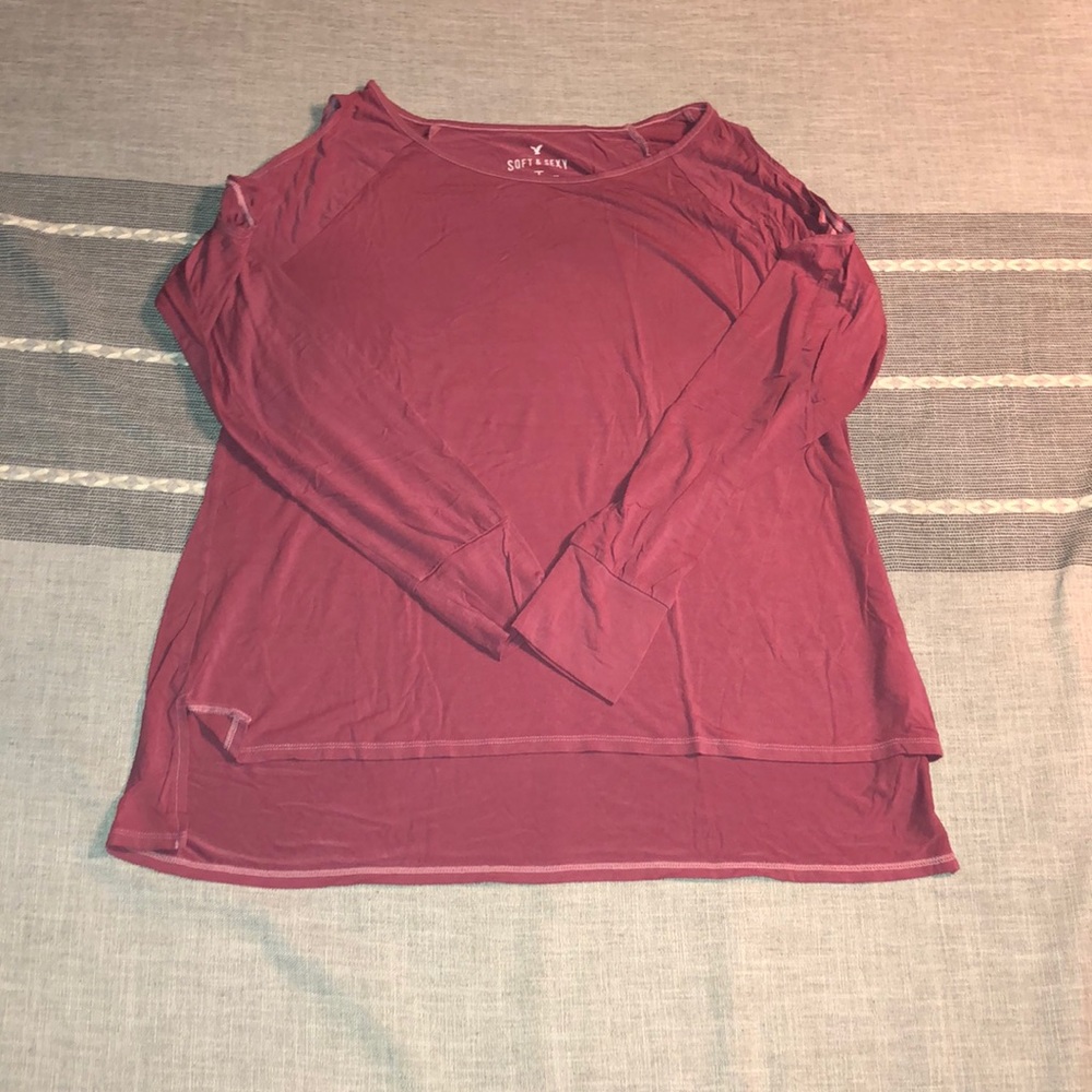 Open-Shoulder Long Sleeve Shirt